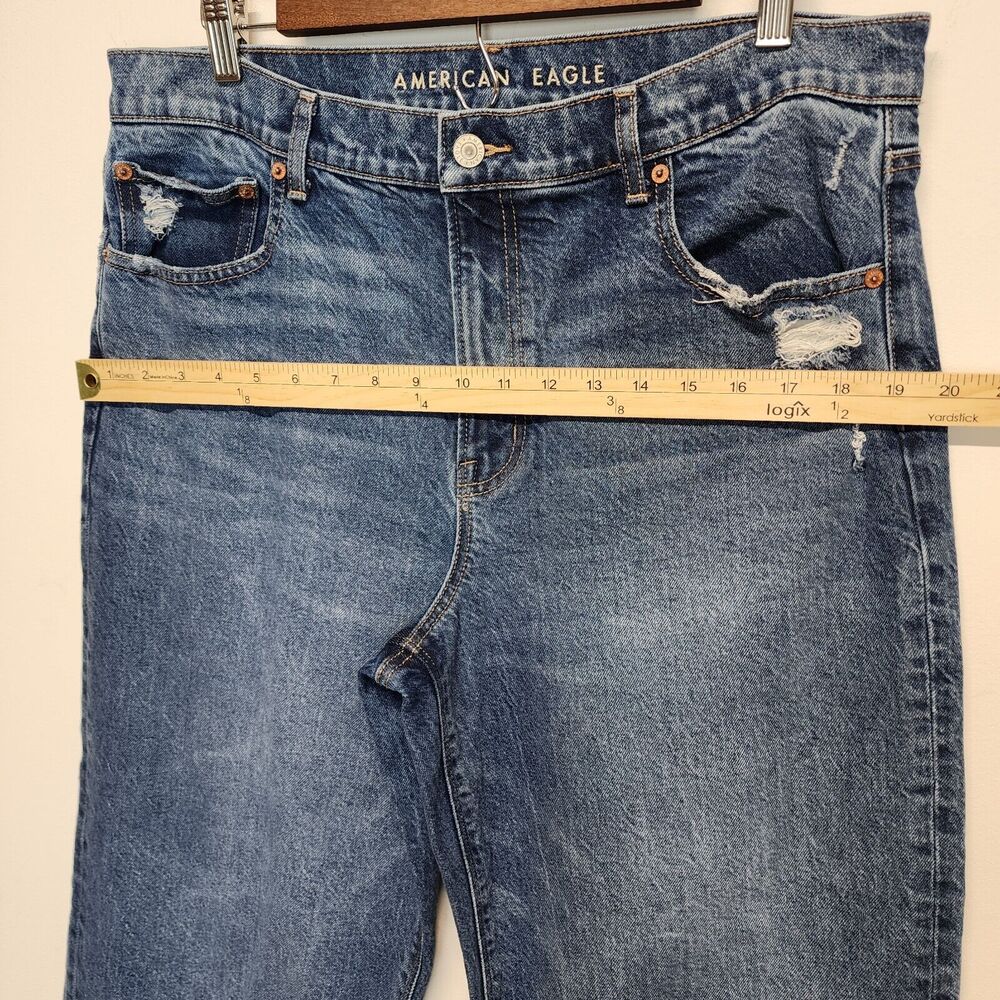American Eagle Womens Stovepipe Jeans Size 14S Wide Leg High Waist Stretch Baggy - Picture 8 of 10